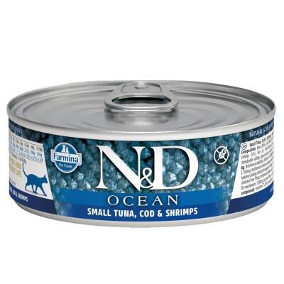 N&D Ocean Ton Ve Morina Balıklı Karidesli Yetişkin Kedi Konservesi 80 Gr - 1