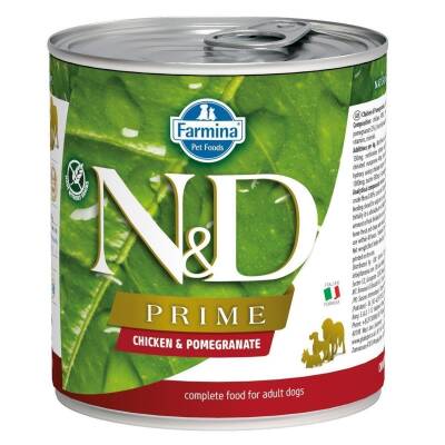 N&D Prime Tahılsız Tavuklu Ve Narlı Yetişkin Köpek Konservesi 285 Gr - 1