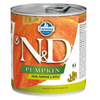 N&D Pumpkin Balkabaklı Tahılsız Yaban Domuzu Ve Elmalı Yetişkin Köpek Konservesi 285 Gr - 1