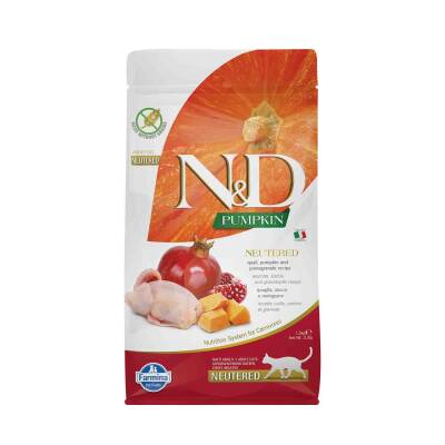 N&D Pumpkin Tahılsız Bıldırcın Etli Bal Kabaklı ve Narlı Kısırlaştırılmış Kedi Maması 1.5 Kg - 1