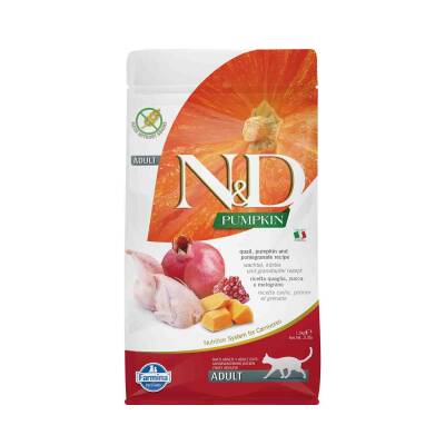 N&D Pumpkin Tahılsız Bıldırcın Etli Bal Kabaklı ve Narlı Yetişkin Kedi Maması 1.5 Kg - 1