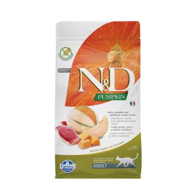 N&D Pumpkin Tahılsız Ördek Etli Bal Kabaklı ve Kavunlu Yetişkin Kedi Maması 1.5 Kg - 1