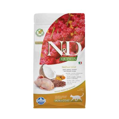 N&D Quinoa Skin Coat Tahılsız Tüy Bakım Bıldırcın Yetişkin Kedi Maması 1,5 Kg - 1