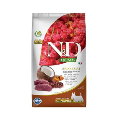 N&D Quinoa Skin&Coat Tahılsız Geyik Eti ve Hindistan Cevizli Küçük Irk Yetişkin Köpek Maması 2,5kg - 1