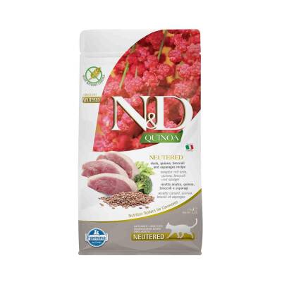 N&D Quinoa Tahılsız Ördek ve Kuşkonmazlı Kısırlaştırılmış Yetişkin Kedi Maması 1,5kg - 1