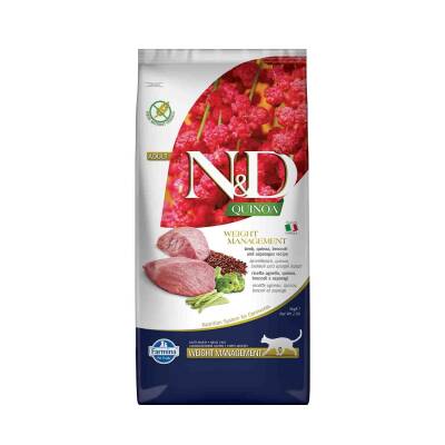 N&D Quinoa Weight Kilolu Kediler için Light Kuzu Etli Yetişkin Kedi Maması 5 Kg - 1