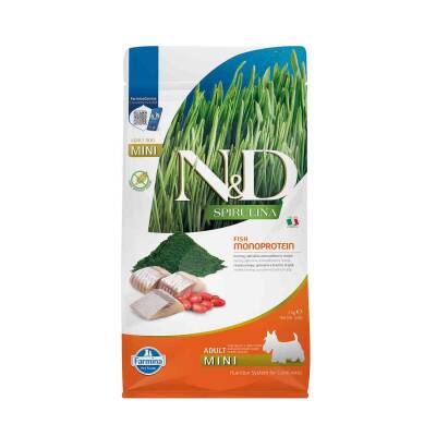 N&D Spirulina Takviyeli Tahılsız Ringa Balıklı Küçük Irk Yetişkin Köpek Maması 2 Kg - 1