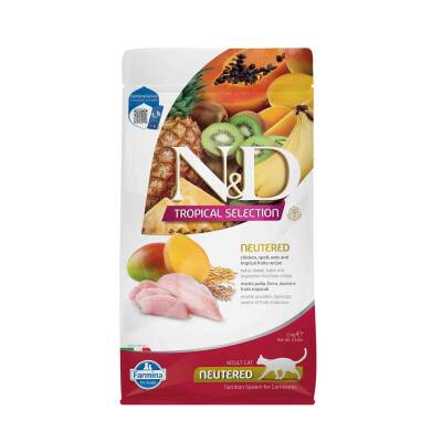 N&D Tropical Düşük Tahıllı Tavuklu ve Tropikal Meyveli Kısırlaştırılmış Kedi Maması 1,5kg - 1