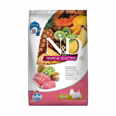 N&D Tropical Selection Düşük Tahıllı Domuz Etli ve Tropikal Meyveli Küçük Irk Yetişkin Köpek Maması 5kg - 1