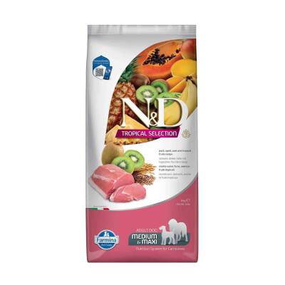 N&D Tropical Selection Düşük Tahıllı Domuzlu ve Tropikal Meyveli Orta ve Büyük Irk Yetişkin Köpek Maması 10kg - 1