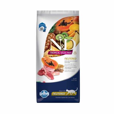 N&D Tropical Selection Düşük Tahıllı Kuzu Etli ve Tropikal Meyveli Kısırlaştırılmış Kedi Maması 10kg - 1