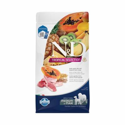 N&D Tropical Selection Düşük Tahıllı Kuzu Etli ve Tropikal Meyveli Orta ve Büyük Irk Yetişkin Köpek Maması 2kg - 1