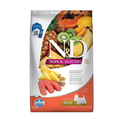 N&D Tropical Selection Düşük Tahıllı Somonlu ve Tropikal Meyveli Küçük Irk Yetişkin Köpek Maması 5 kg - 1