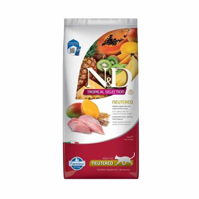 N&D Tropical Selection Düşük Tahıllı Tavuklu ve Tropikal Meyveli Kısırlaştırılmış Kedi Maması 10kg - 1