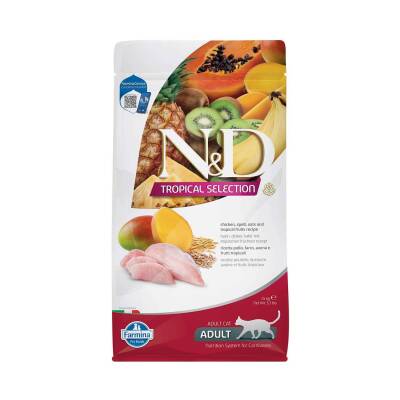 N&D Tropical Selection Düşük Tahıllı Tavuklu ve Tropikal Meyveli Yetişkin Kedi Maması 1,5kg - 1