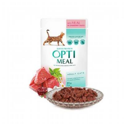 Optimeal Dana Etli Yetişkin Kedi Yaş Maması 85 Gr - 1