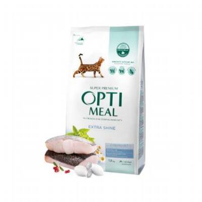 Optimeal Extra Shine Morina Balıklı Probiyotik İçerikli Yetişkin Kedi Maması 1.5 Kg - 1