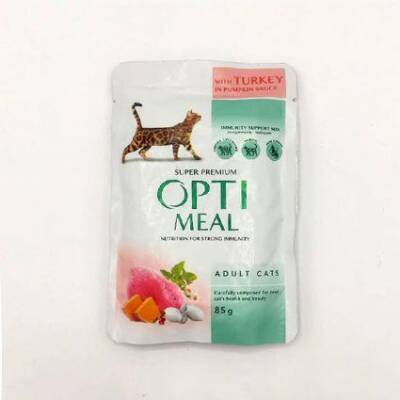 Optimeal Hindili Ciğerli Balkabağı Soslu Yetişkin Kedi Yaş Maması 85 Gr - 1