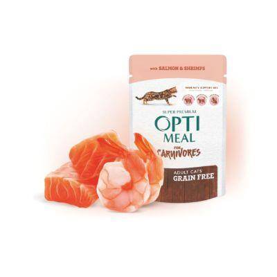 Optimeal Süper Premium Somonlu Karidesli Tahılsız Yetişkin Yaş Kedi Maması 85 Gr - 1