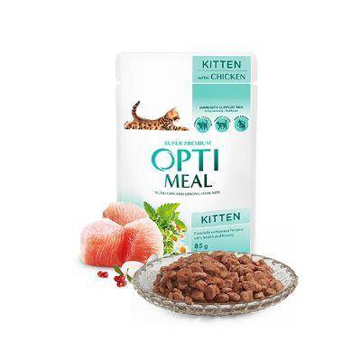 Optimeal Tavuklu Yavru Kedi İçin Yaş Kedi Maması 85 Gr - 1