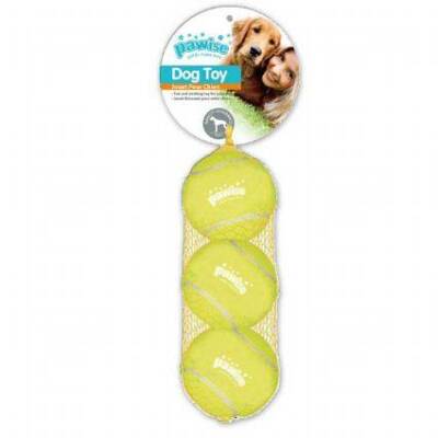 Pawise Sesli Tenis Topu Köpek Oyuncağı 6 cm 3 Adet - 1