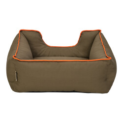 Pet Comfort Alpha Kedi ve Köpek Yatağı Haki w Turuncu Biye S 60x50cm - 3