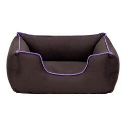 Pet Comfort Alpha Kedi ve Köpek Yatağı Kahverengi w Mor Biye S 60x50cm - 1