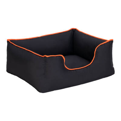 Pet Comfort Alpha Kedi ve Köpek Yatağı Siyah w Turuncu Biye S 60x50cm - 2