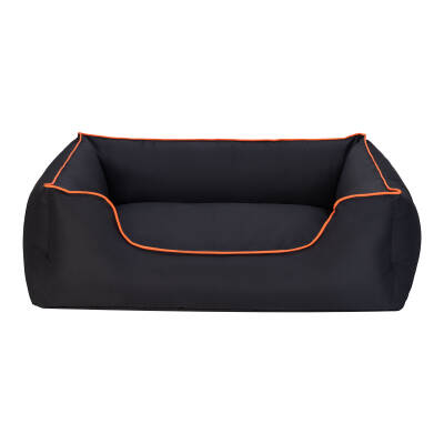 Pet Comfort Alpha Köpek Yatağı Siyah w Turuncu Biye L 105x85cm - 1