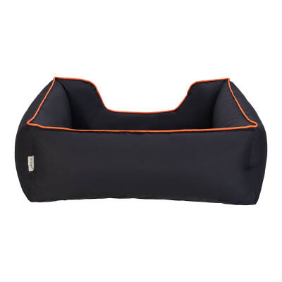 Pet Comfort Alpha Köpek Yatağı Siyah w Turuncu Biye M 80x65cm - 3