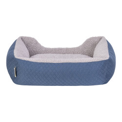 Pet Comfort Bravo Duo Kedi ve Köpek Yatağı Mavi/Gri Peluş S 55x45cm - 3