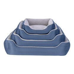 Pet Comfort Bravo Duo Kedi ve Köpek Yatağı Mavi/Gri Peluş S 55x45cm - 4