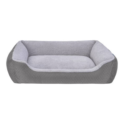 Pet Comfort Bravo Duo Köpek Yatağı Gri/Gri Peluş L 90x70cm - 1