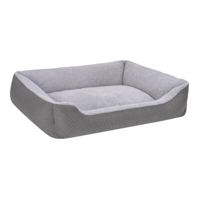 Pet Comfort Bravo Duo Köpek Yatağı Gri/Gri Peluş L 90x70cm - 2