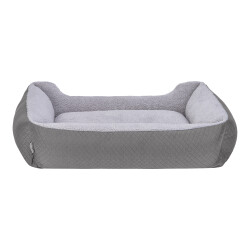 Pet Comfort Bravo Duo Köpek Yatağı Gri/Gri Peluş L 90x70cm - 3