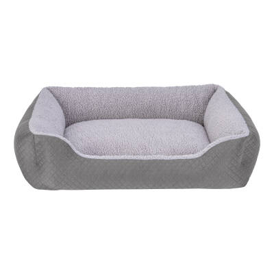 Pet Comfort Bravo Duo Köpek Yatağı Gri/Gri Peluş M 75x60cm - 1