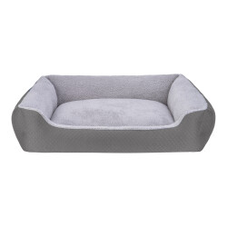 Pet Comfort Bravo Duo Köpek Yatağı Gri/Gri Peluş XL 105x80cm - 1