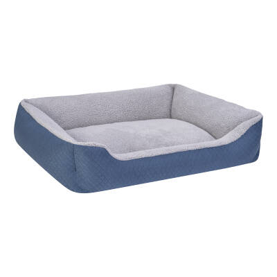 Pet Comfort Bravo Duo Köpek Yatağı Mavi/Gri Peluş L 90x70cm - 2