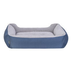 Pet Comfort Bravo Duo Köpek Yatağı Mavi/Gri Peluş L 90x70cm - 3