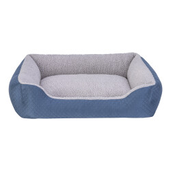 Pet Comfort Bravo Duo Köpek Yatağı Mavi/Gri Peluş M 75x60cm - 1