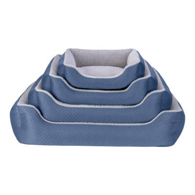 Pet Comfort Bravo Duo Köpek Yatağı Mavi/Gri Peluş M 75x60cm - 4