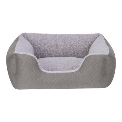 Pet Comfort Echo Kedi ve Köpek Yatağı Gri/Gri Peluş S 60x50cm - 1