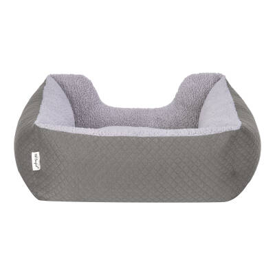 Pet Comfort Echo Kedi ve Köpek Yatağı Gri/Gri Peluş S 60x50cm - 3