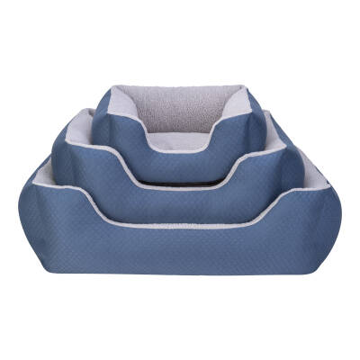 Pet Comfort Echo Köpek Yatağı Mavi/Gri Peluş M 80x65cm - 4