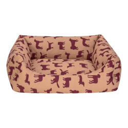 Pet Comfort Uniform Bej-Bordo Kedi ve Köpek Yatağı S 60x50cm - 1