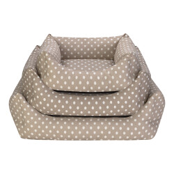 Pet Comfort Uniform Bej Puantiyeli Köpek Yatağı M 70x60cm - 4