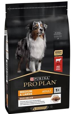 Pro Plan Duo Delice Medıum&Large Parça Sığır Etli Yetişkin Köpek Maması 10 Kg - 1