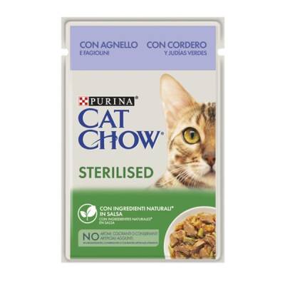 Purina Cat Chow Pouch Kısırlaştırılmış Kuzu Etli Yetişkin Kedi Maması 85 G - 1