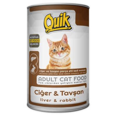 Quik Ciğerli Tavşanlı Konserve Kedi Maması 415 gr - 1