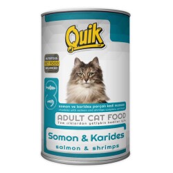 Quik Somon Ve Karidesli Yetişkin Kedi Konserve Maması 415gr - 2